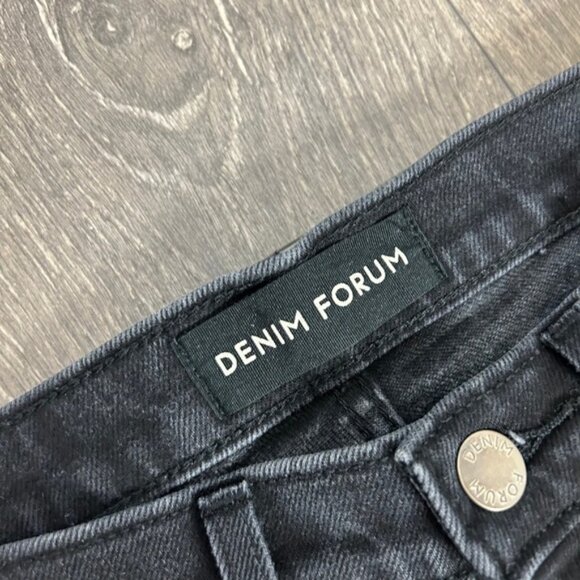 Aritzia Denim Forum Yoko Bermuda Jorts Jean Shorts High Rise Waist Black - Picture 7 of 13